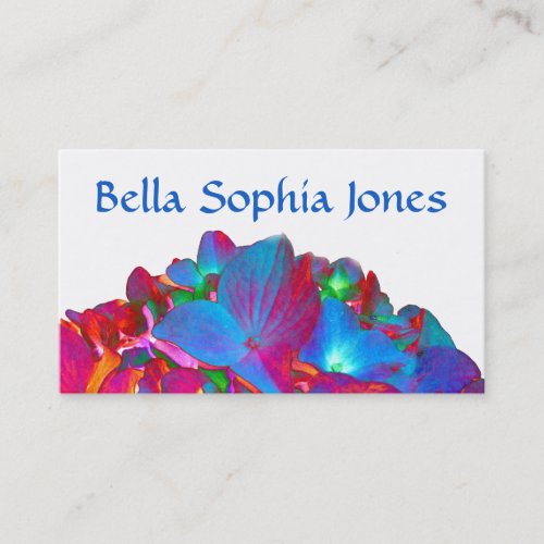 Pink purple blue Hydrangea flower floral  Business Card