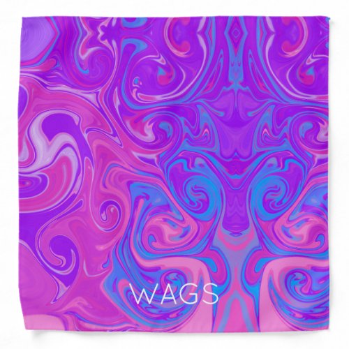 Pink Purple Blue Marble Paint Swirl Art Fun Bandana