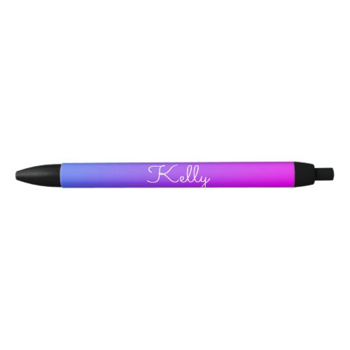 Pink Purple Blue Ombr 4Kelly Black Ink Pen