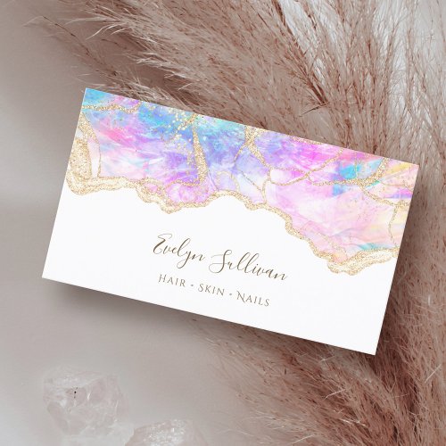 pink purple blue opal business card