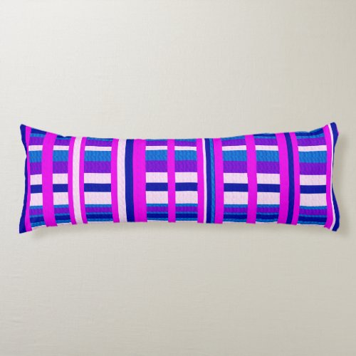 Pink Purple Blue Plaid Body Pillow