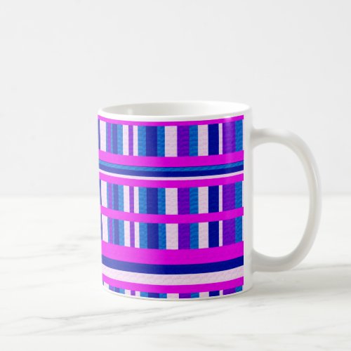 Pink Purple Blue Plaid Coffee Mug