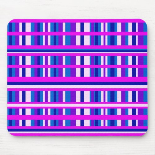 Pink Purple Blue Plaid Mouse Pad