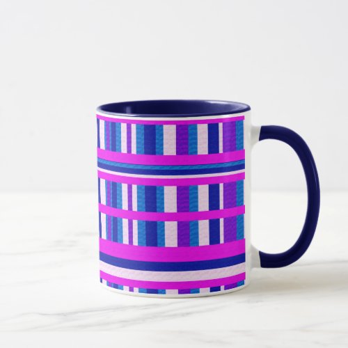 Pink Purple Blue Plaid Mug