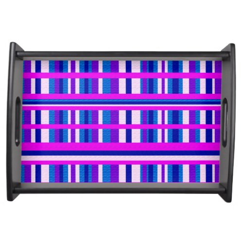 Pink Purple Blue Plaid Serving Tray