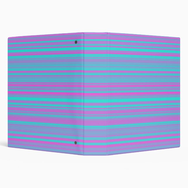 Pink Purple Blue Stripes Pattern 3 Ring Binder (Background)