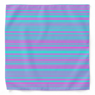 Pink Purple Blue Stripes Pattern Bandana