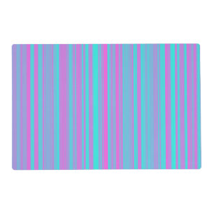 Pink Purple Blue Stripes Pattern Placemat