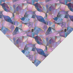 Pink Purple Blue Watercolor Mosaic Stained Glass Tissue Paper