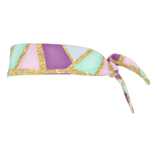 Pink Purple Blue With Gold "like" Bling Tie Headband