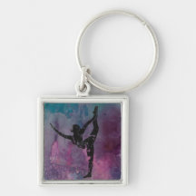 Pink, Purple & Blue Yoga Girl KeyChain