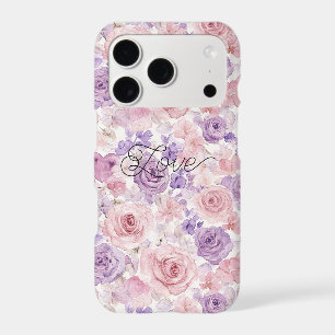 Pink Purple Blush Flowers Hearts Valentine's Day iPhone 17 Pro Case