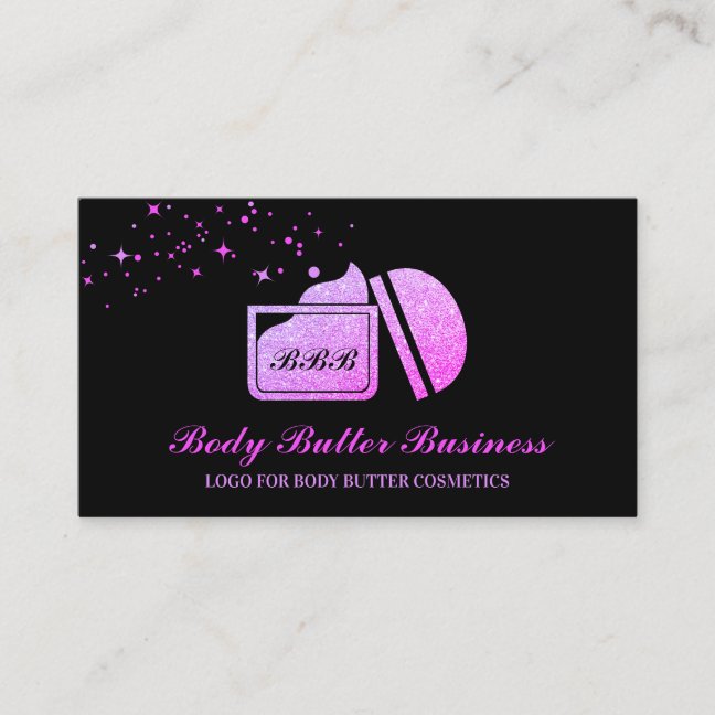Pink Purple Body Butter Cosmetic Cream Business Card