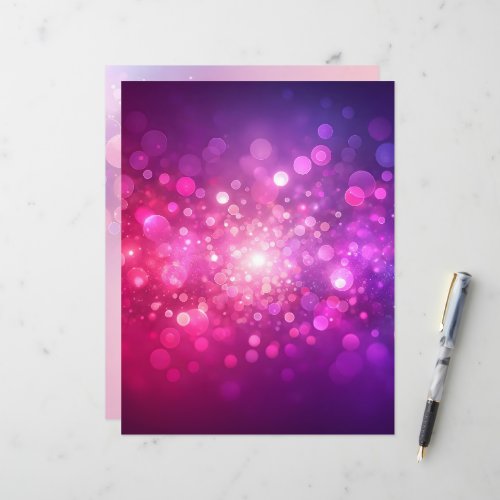 Pink &amp; Purple Bokeh Scrapbook Background Paper