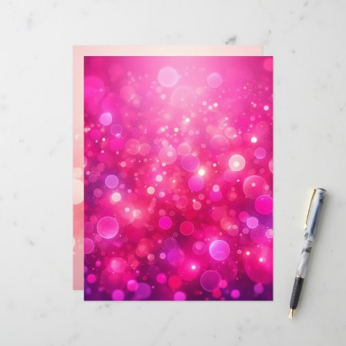 Pink &amp; Purple Bokeh Scrapbook Background Paper