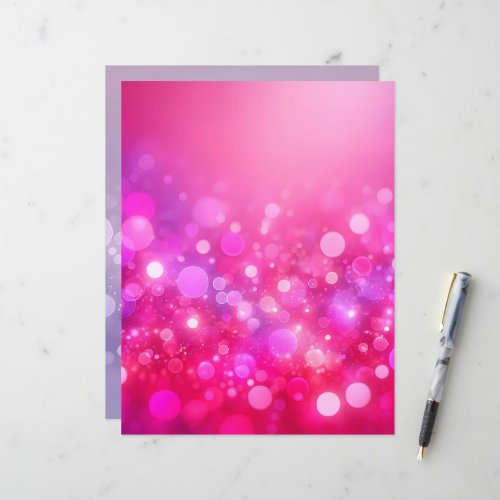 Pink &amp; Purple Bokeh Scrapbook Background Paper