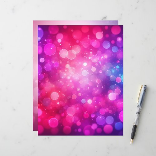 Pink &amp; Purple Bokeh Scrapbook Background Paper