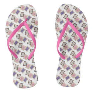 Pink Purple Breakfast Toaster Pastry Junk Food Flip Flops