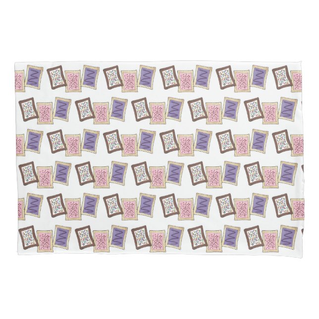 Pink Purple Breakfast Toaster Pastry Junk Food Pillow Case (Front)