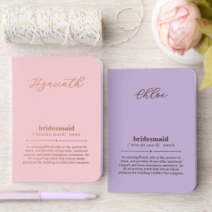 Pink Purple Bridesmaid Definition Dictionary Foil Vow Books