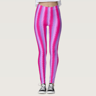 Pink purple bright striped leggings