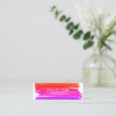 Pink Purple brights paint stripe business card (Standing Front)