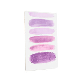 Pink & Purple Brush Palette – Abstract Metal Wall Metal Print