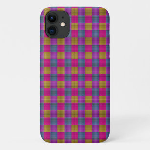 Pink Purple Bubblegum Pop Tartan, iPhone 11 Case