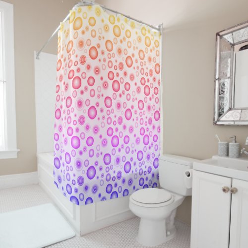 Pink Purple Bubbles Modern Circles Pattern Shower Curtain