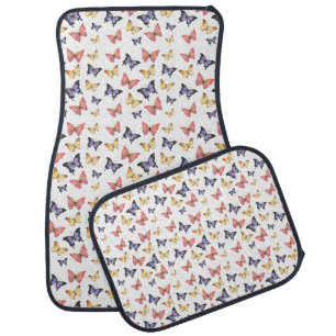 Pink Purple Butterflies Car Floor Mat