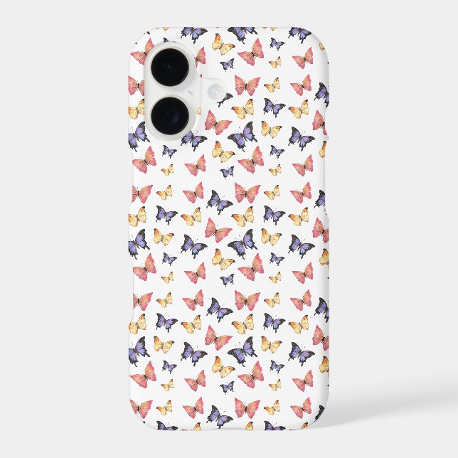 Pink Purple Butterflies Case-Mate iPhone Case (Back)