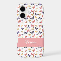 Pink Purple Butterflies Custom Name