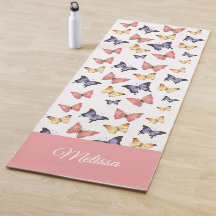 Pink Purple Butterflies Custom Name