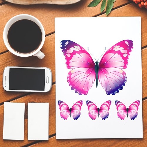 PinkPurple Butterflies Decorative Custom Vinyl Sticker