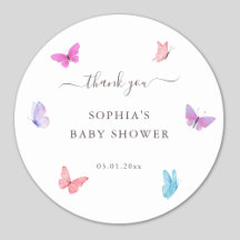 Pink Purple Butterflies Nature Themed Thank you