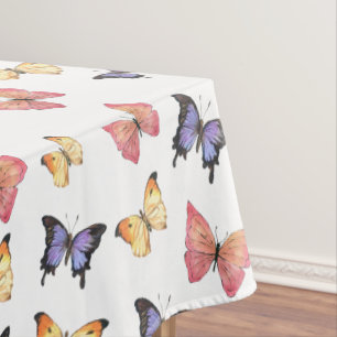 Pink Purple Butterflies Tablecloth