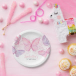 Pink Purple Butterfly 1st Birthday Party Girl Paper Plates<br><div class="desc">Butterfly 1st Birthday Party Paper Plates. Featuring Pink and Purple Butterflies and pink cursive writing to make the sweetest butterfly theme for your little girl's 1st birthday party.</div>