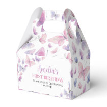 Pink Purple Butterfly Birthday Favor Box