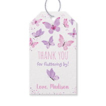 Pink Purple Butterfly Birthday Gift Tags