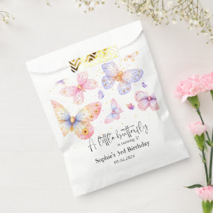 Pink Purple Butterfly Girl All Ages Birthday Favor Bag
