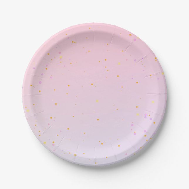 Pink Purple Butterfly Girl All Ages Birthday   Paper Plates (Front)
