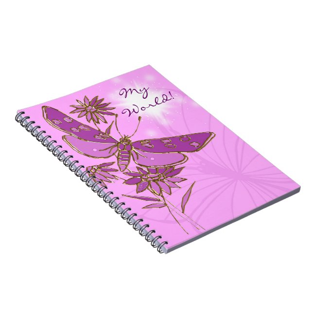 Pink Purple Butterfly Notebook (Right Side)