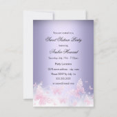 Pink & Purple Butterfly Sweet Sixteen Invite (Back)