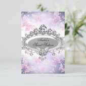 Pink & Purple Butterfly Sweet Sixteen Invite (Standing Front)