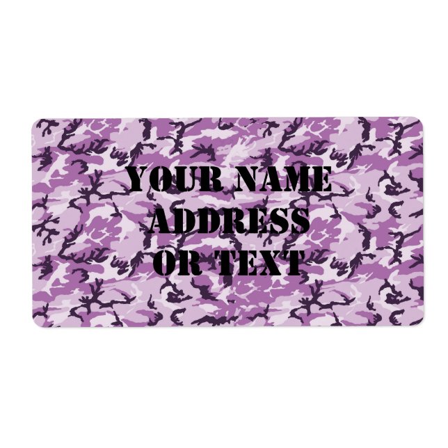 Pink & Purple Camouflage Background Label (Front)