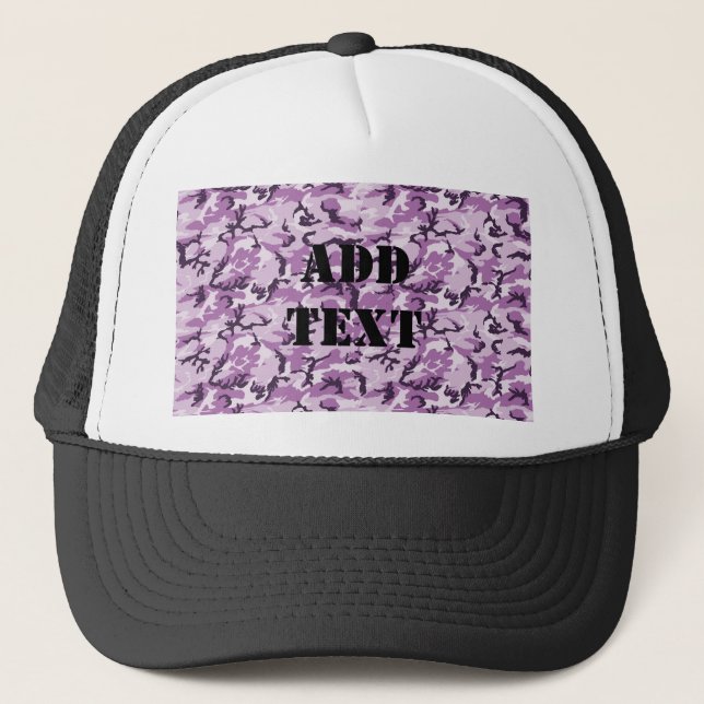Pink & Purple Camouflage Background Trucker Hat (Front)