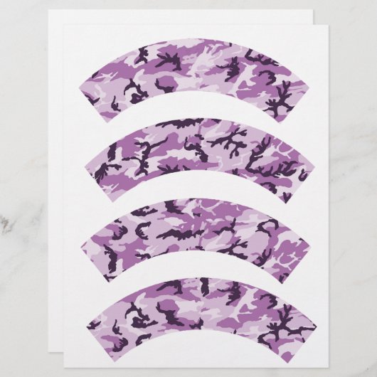 Pink & Purple Camouflage  Cupcake Wrapper (Front/Back)