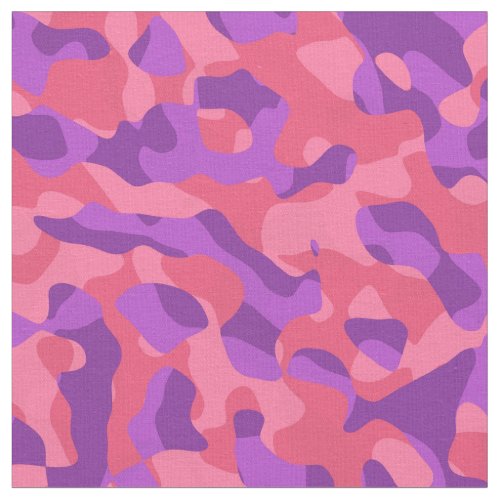 Pink Purple Camouflage Print Pattern Fabric