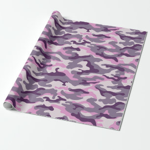 Pink Purple Camouflage Style Wrapping Paper