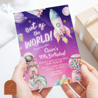 Pink Purple Candy Galaxy Girl's Any Age Birthday